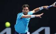Norrie prepares to hit a forehand